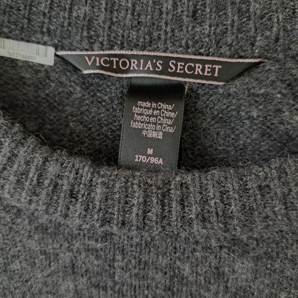 VICTORIA'S SECRET 100% Cashmere Bombshell Sweater Medium Dark Grey Cozy Soft - Picture 4 of 7